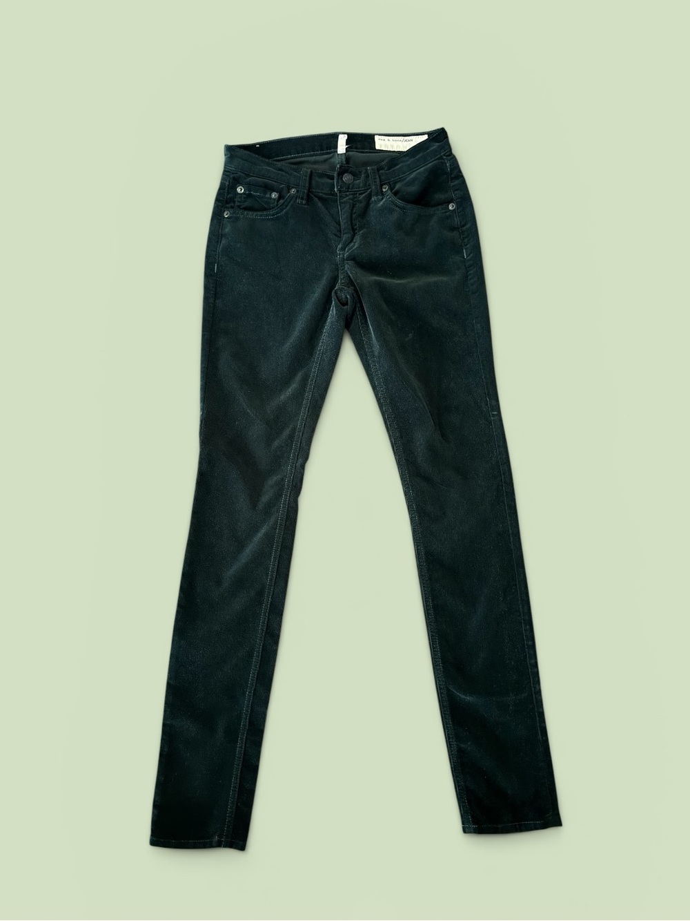 rag & bone Jeans Womens 25 Green Corduroy Skinny Five Pocket Mid Rise Pants